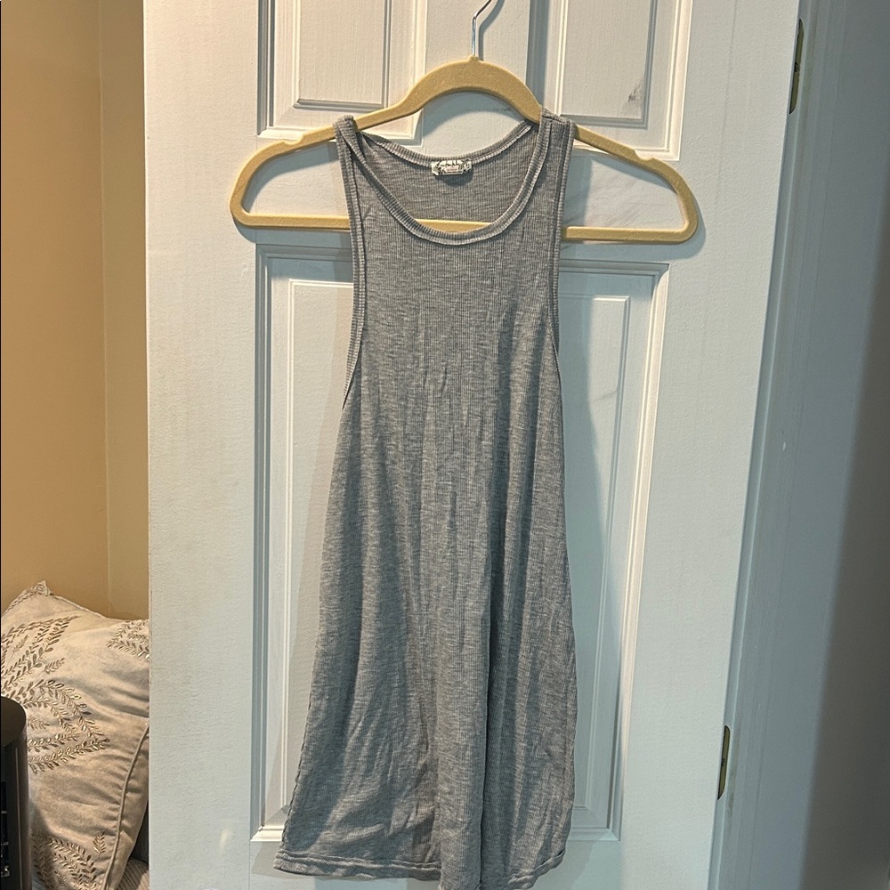 Free People Gray Sleeveless Tank Dress